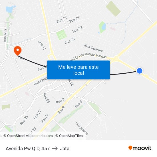 Avenida Pw Q D, 457 to Jataí map