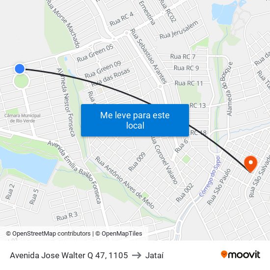 Avenida Jose Walter Q 47, 1105 to Jataí map