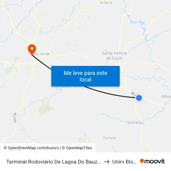 Terminal Rodoviário De Lagoa Do Bauzinho to Unirv Bloco map