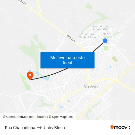 Rua Chapadinha to Unirv Bloco map