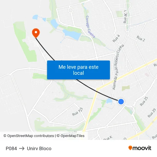P084 to Unirv Bloco map