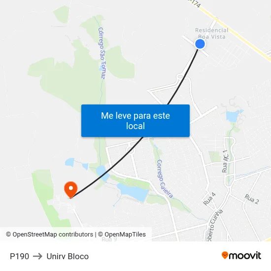 P190 to Unirv Bloco map