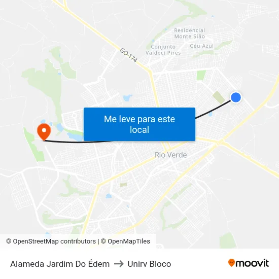 Alameda Jardim Do Édem to Unirv Bloco map