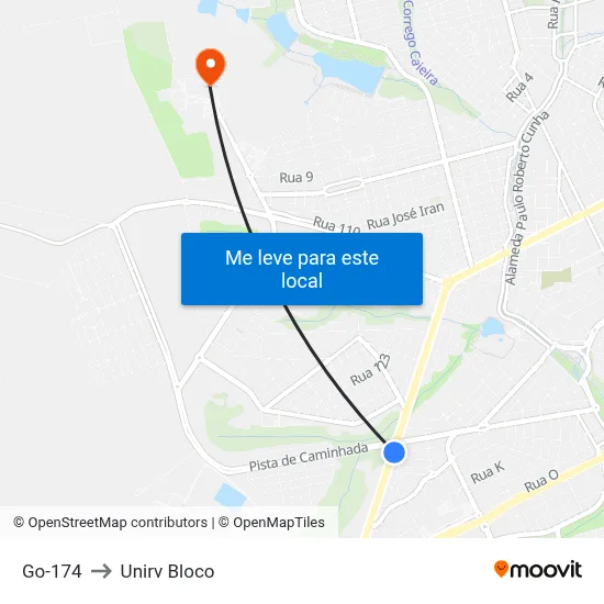 Go-174 to Unirv Bloco map