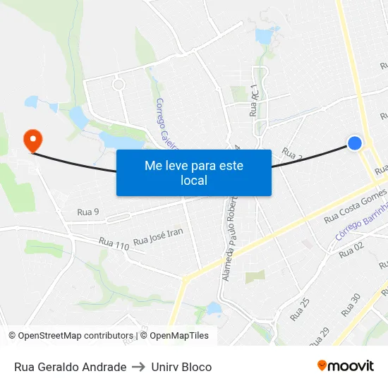 Rua Geraldo Andrade to Unirv Bloco map