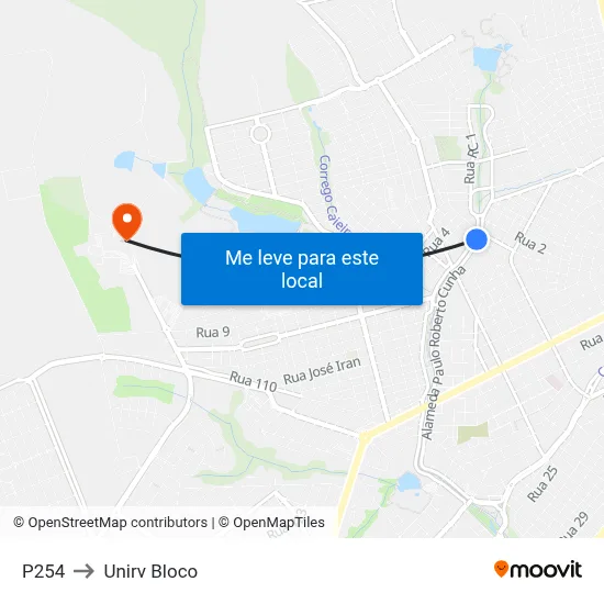 P254 to Unirv Bloco map