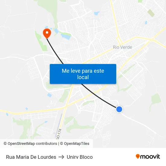 Rua Maria De Lourdes to Unirv Bloco map