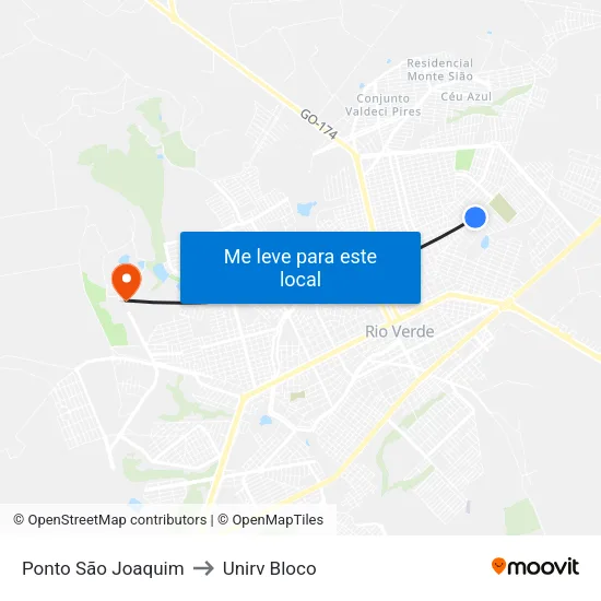 Ponto São Joaquim to Unirv Bloco map