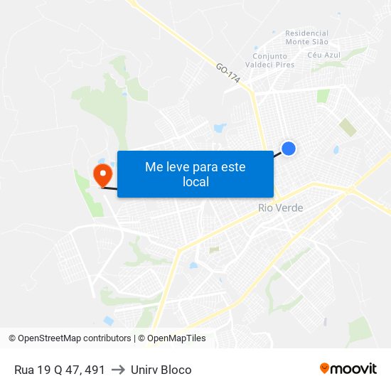 Rua 19 Q 47, 491 to Unirv Bloco map