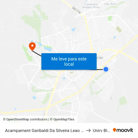 Acampament Garibaldi Da Silveira Leao Qdarea, 6 to Unirv Bloco map