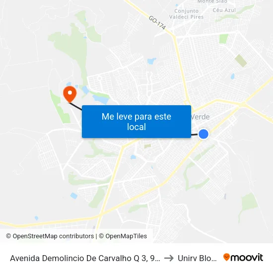 Avenida Demolincio De Carvalho Q 3, 918 to Unirv Bloco map