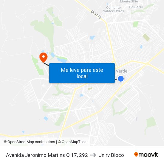 Avenida Jeronimo Martins Q 17, 292 to Unirv Bloco map