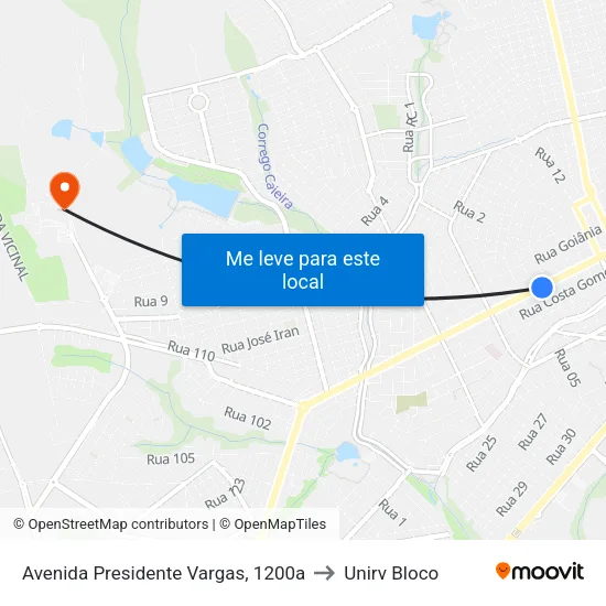 Avenida Presidente Vargas, 1200a to Unirv Bloco map