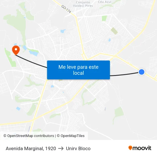 Avenida Marginal, 1920 to Unirv Bloco map
