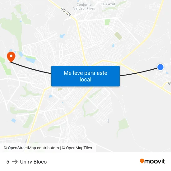 5 to Unirv Bloco map