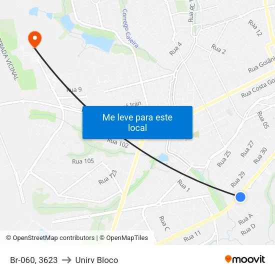 Br-060, 3623 to Unirv Bloco map