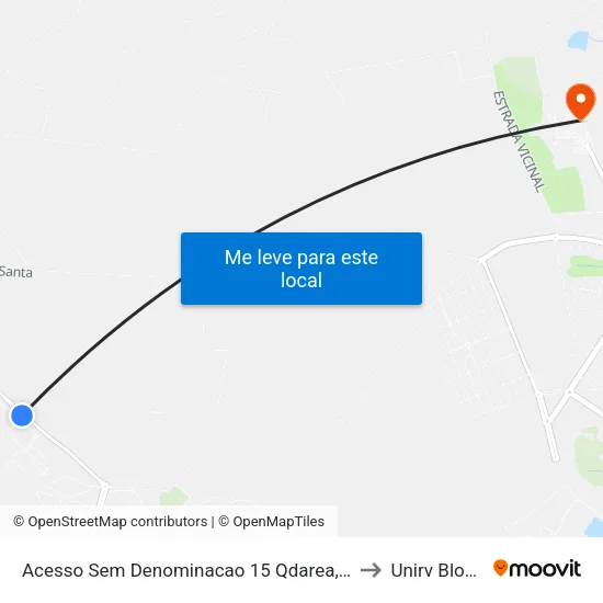 Acesso Sem Denominacao 15 Qdarea, 0 to Unirv Bloco map