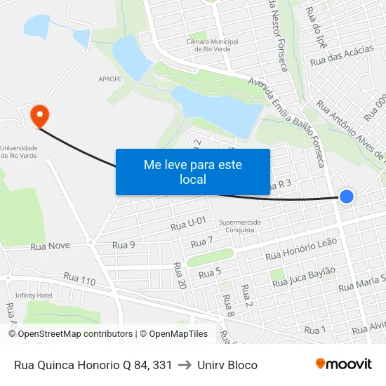 Rua Quinca Honorio Q 84, 331 to Unirv Bloco map