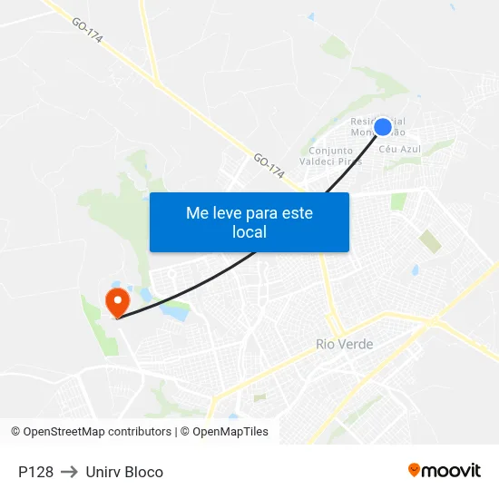 P128 to Unirv Bloco map