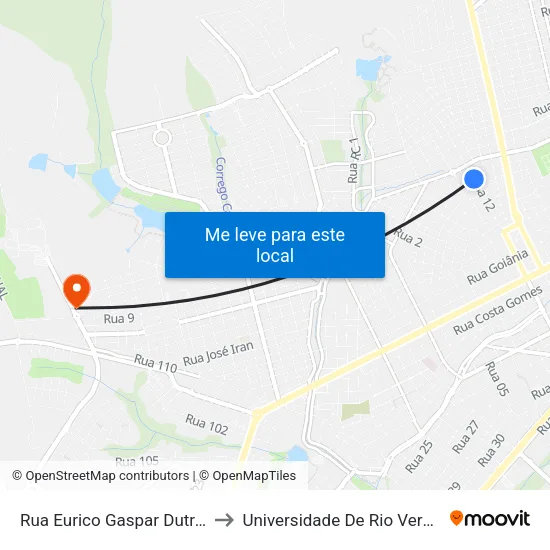 Rua Brasilino Leão to Universidade De Rio Verde Bloco map