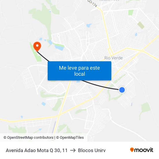 Avenida Adao Mota Q 30, 11 to Blocos Unirv map