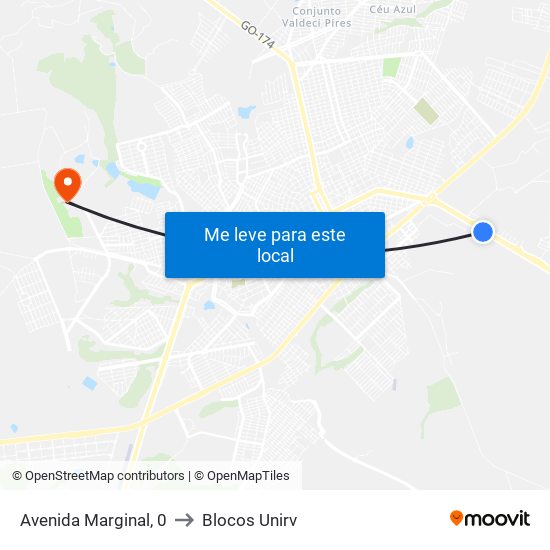 Avenida Marginal, 0 to Blocos Unirv map