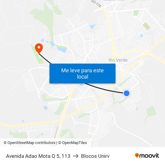 Avenida Adao Mota Q 5, 113 to Blocos Unirv map