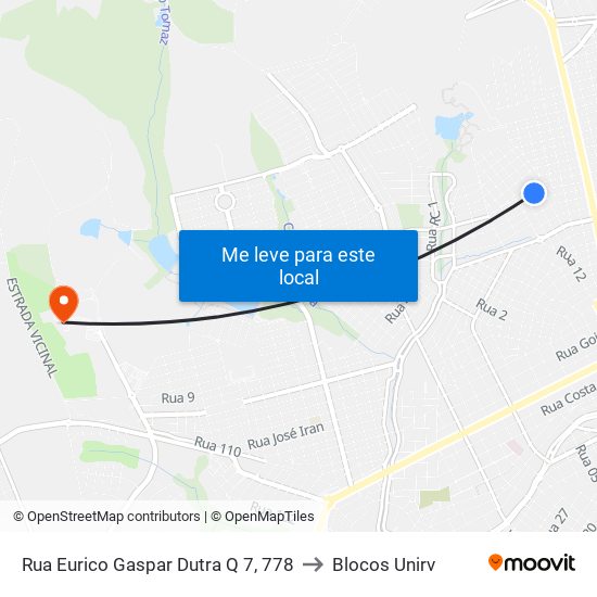 Rua Eurico Gaspar Dutra Q 7, 778 to Blocos Unirv map