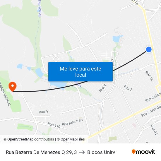 Rua Bezerra De Menezes Q 29, 3 to Blocos Unirv map