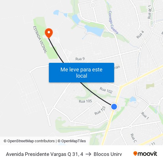 Avenida Presidente Vargas Q 31, 4 to Blocos Unirv map