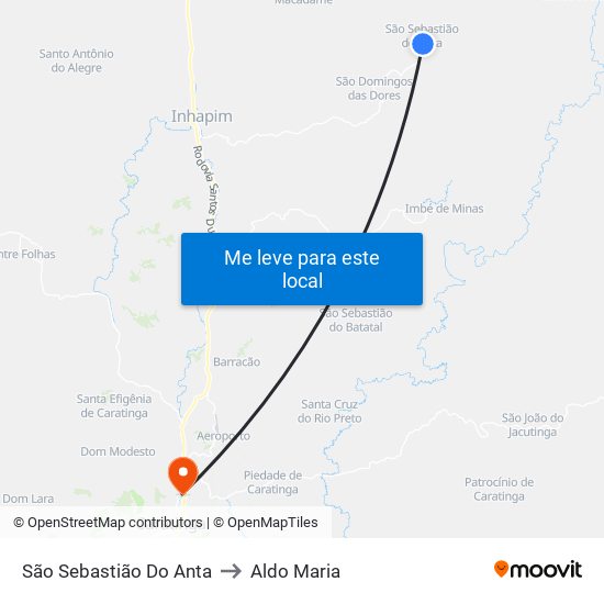 São Sebastião Do Anta to Aldo Maria map