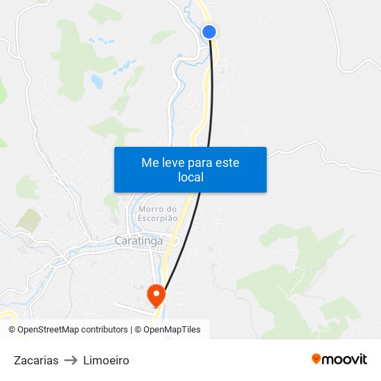 Zacarias to Limoeiro map