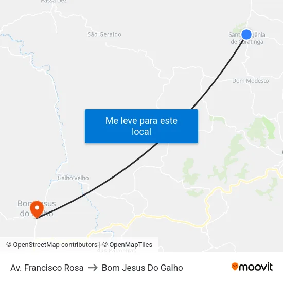 Av. Francisco Rosa to Bom Jesus Do Galho map