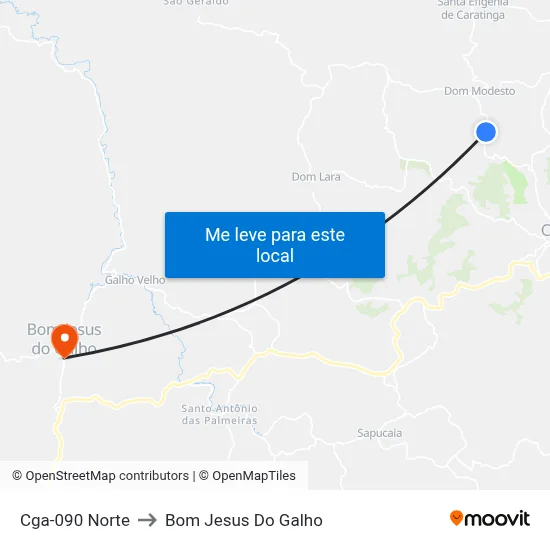 Cga-090 Norte to Bom Jesus Do Galho map