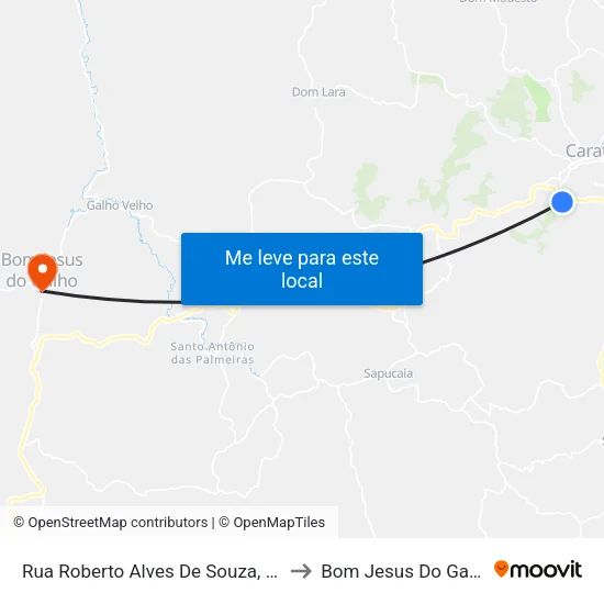 Rua Roberto Alves De Souza, 501 to Bom Jesus Do Galho map