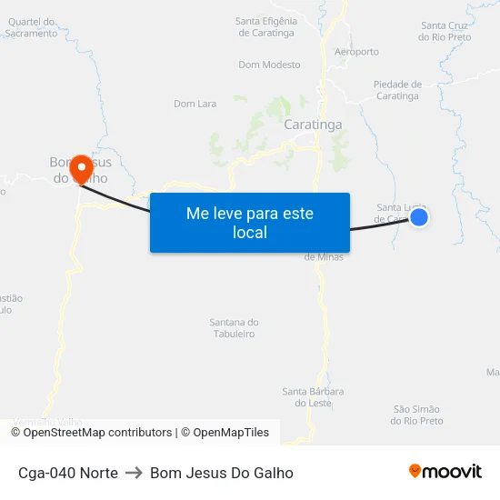Cga-040 Norte to Bom Jesus Do Galho map