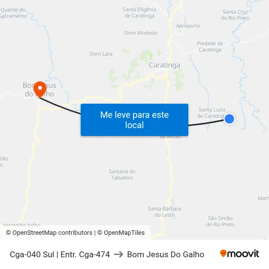 Cga-040 Sul | Entr. Cga-474 to Bom Jesus Do Galho map