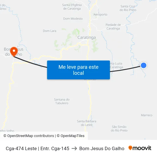 Cga-474 Leste | Entr. Cga-145 to Bom Jesus Do Galho map