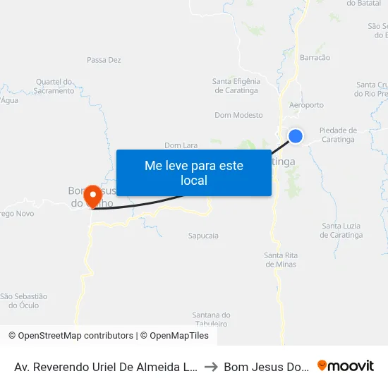 Av. Reverendo Uriel De Almeida Leitão, 2000 to Bom Jesus Do Galho map