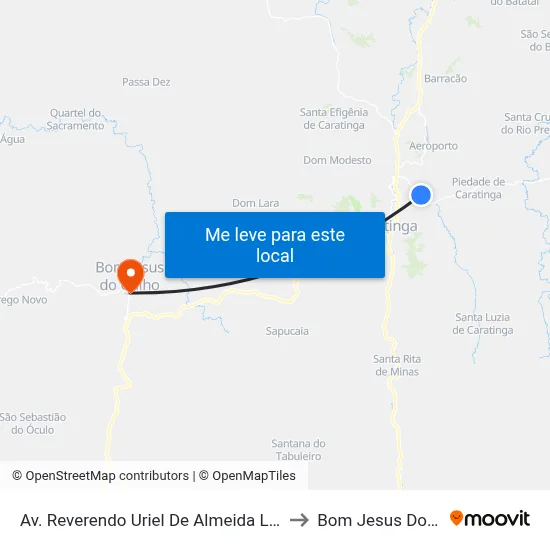 Av. Reverendo Uriel De Almeida Leitão, 2450 to Bom Jesus Do Galho map