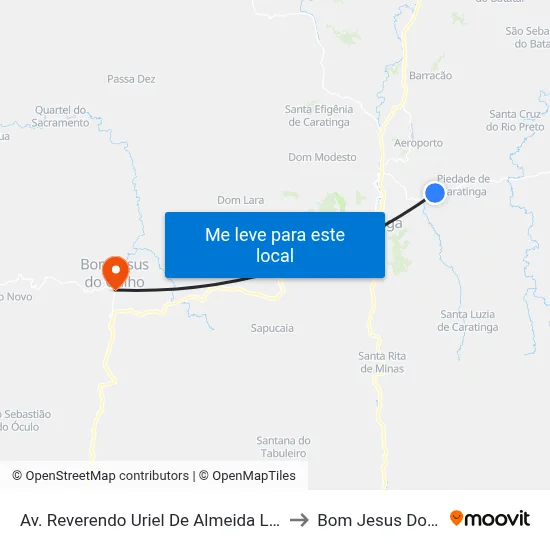 Av. Reverendo Uriel De Almeida Leitão, 5401 to Bom Jesus Do Galho map