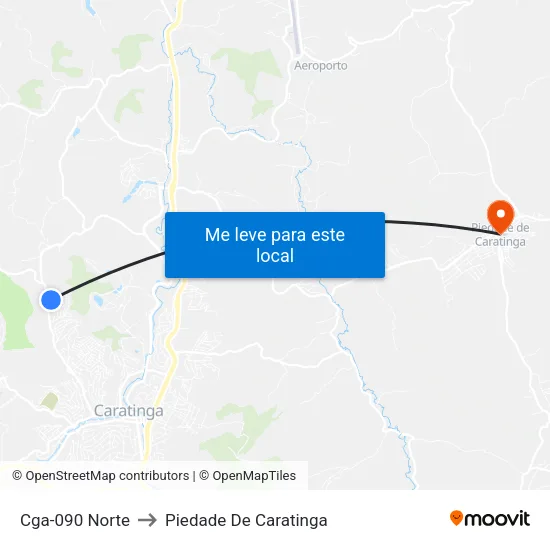 Cga-090 Norte to Piedade De Caratinga map