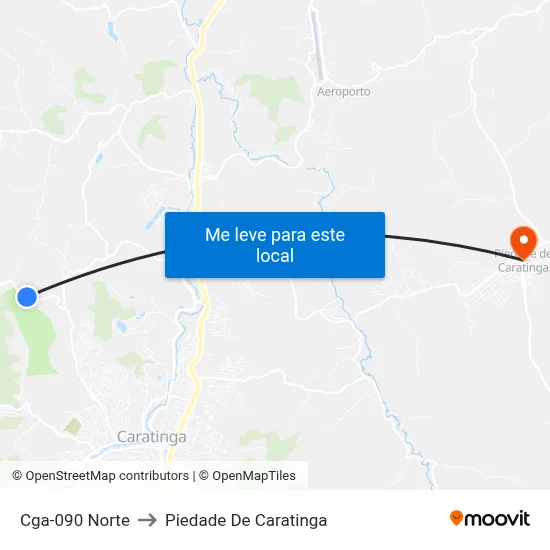 Cga-090 Norte to Piedade De Caratinga map
