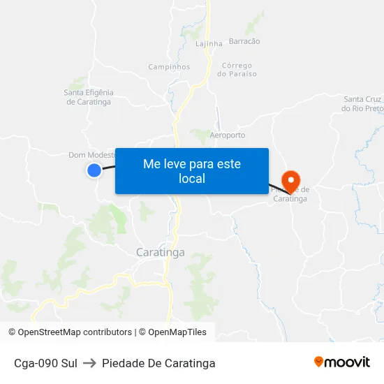 Cga-090 Sul to Piedade De Caratinga map