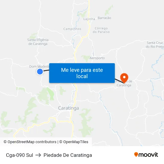 Cga-090 Sul to Piedade De Caratinga map