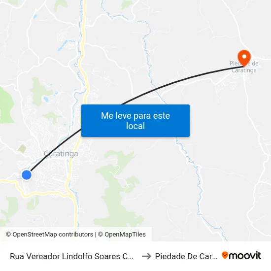 Rua Vereador Lindolfo Soares Carvalho, 385 to Piedade De Caratinga map
