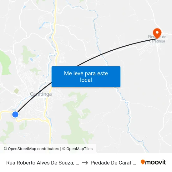 Rua Roberto Alves De Souza, 179 to Piedade De Caratinga map