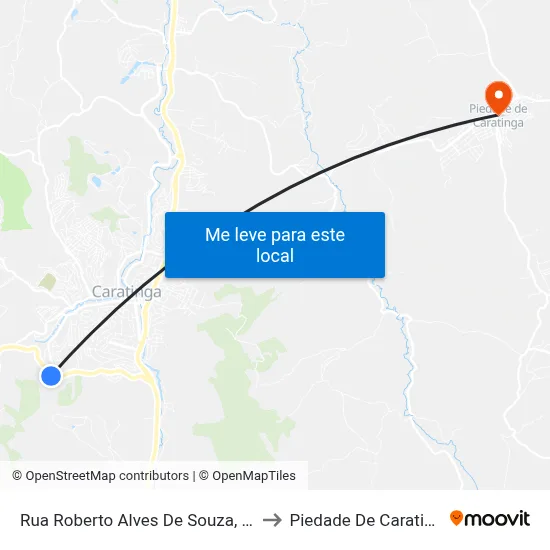 Rua Roberto Alves De Souza, 501 to Piedade De Caratinga map