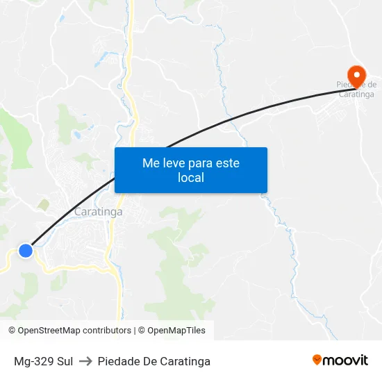 Mg-329 Sul to Piedade De Caratinga map