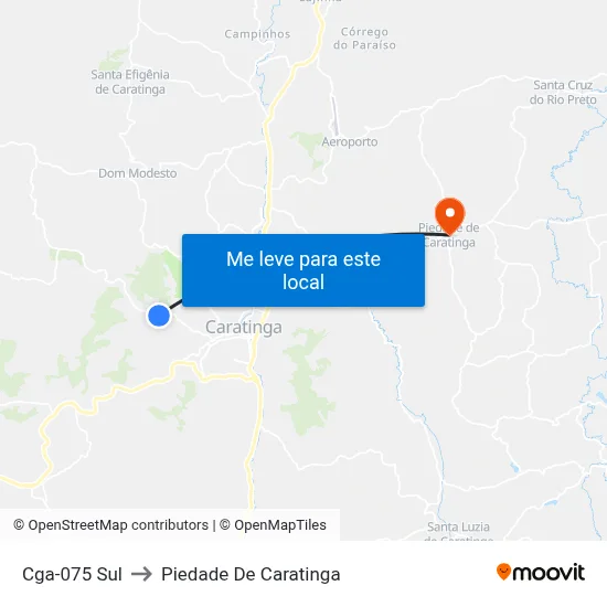 Cga-075 Sul to Piedade De Caratinga map